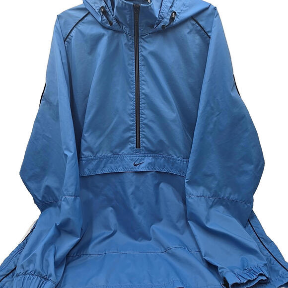 VTG NIKE KANGAROO‎ Pocket BIG Swoosh Y2K Pullover HOODIE SIZE 3X Coat Blue - Picture 1 of 15